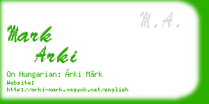 mark arki business card