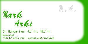 mark arki business card